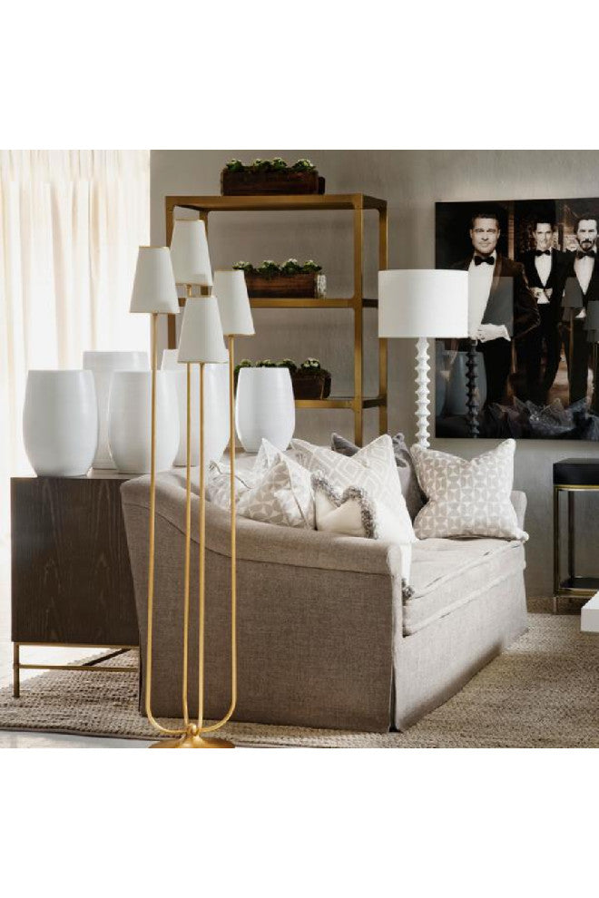 Four Linen Shades Modern Floor Lamp | Andrew Martin Montreuil