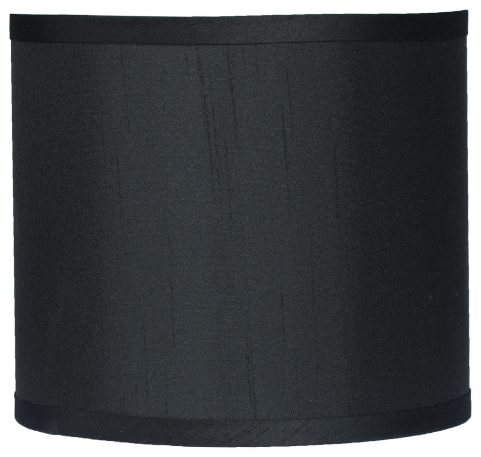 Classic Drum Faux Silk Lamp Shade, Black, 8"