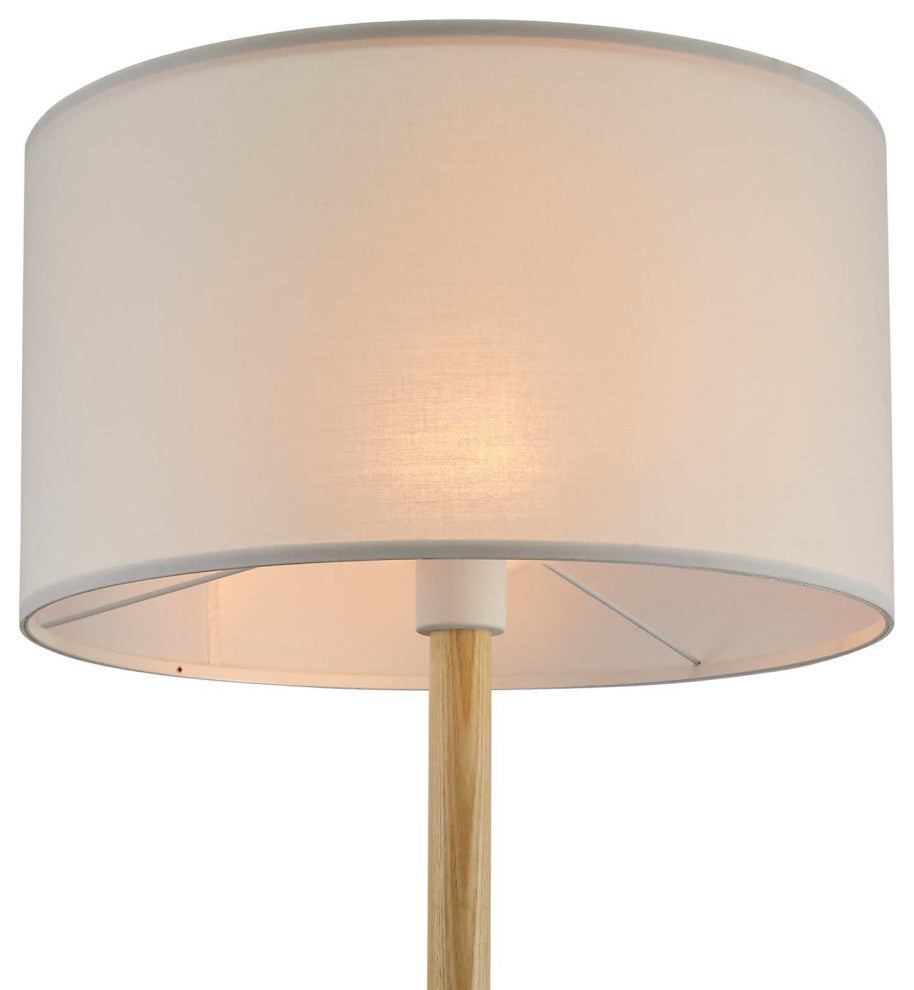 Floor Lamp Light, White Natural, Wood, Modern, Mid Century Bistro Hospitality