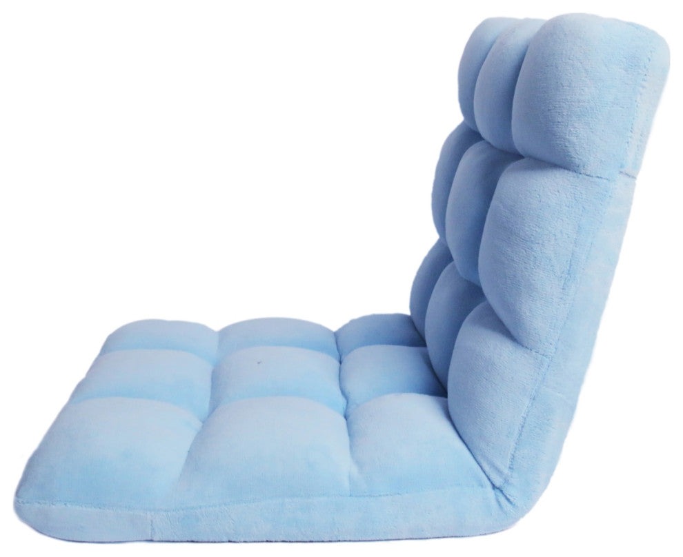 Loungie Supersoft Folding Adjustable Gaming Recliner Chair, Blue