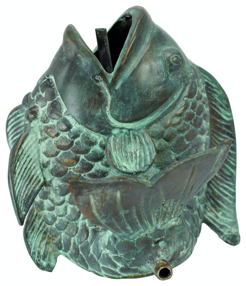 Dancing Asian Fish Statue, Small