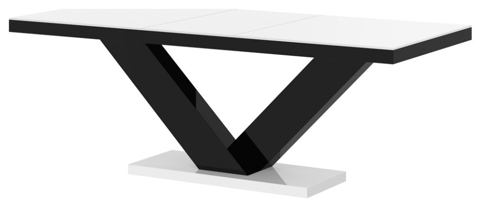 TORIA Dining Set, White/Black / Black