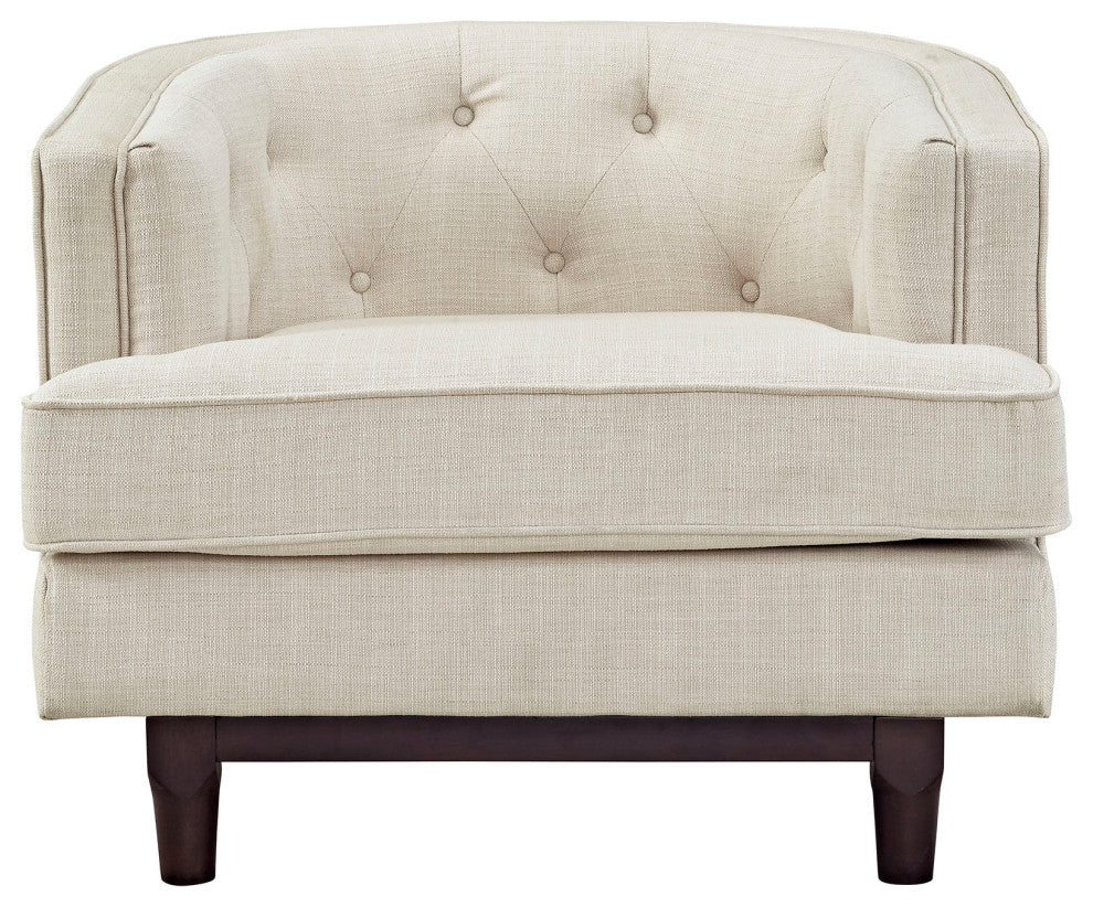 Modern Beige Coast Upholstered Armchair