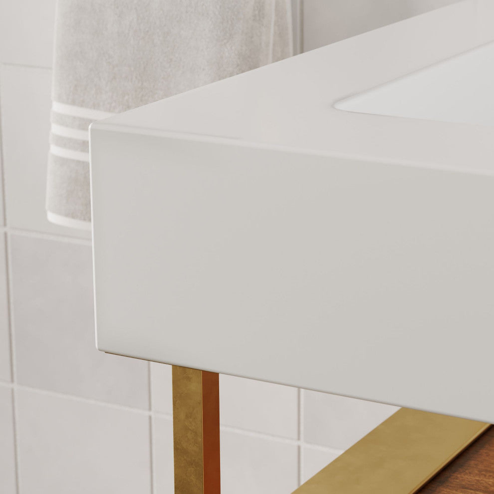 Henley Bathroom Vanity, Brown, 24", Single Sink, Freestanding