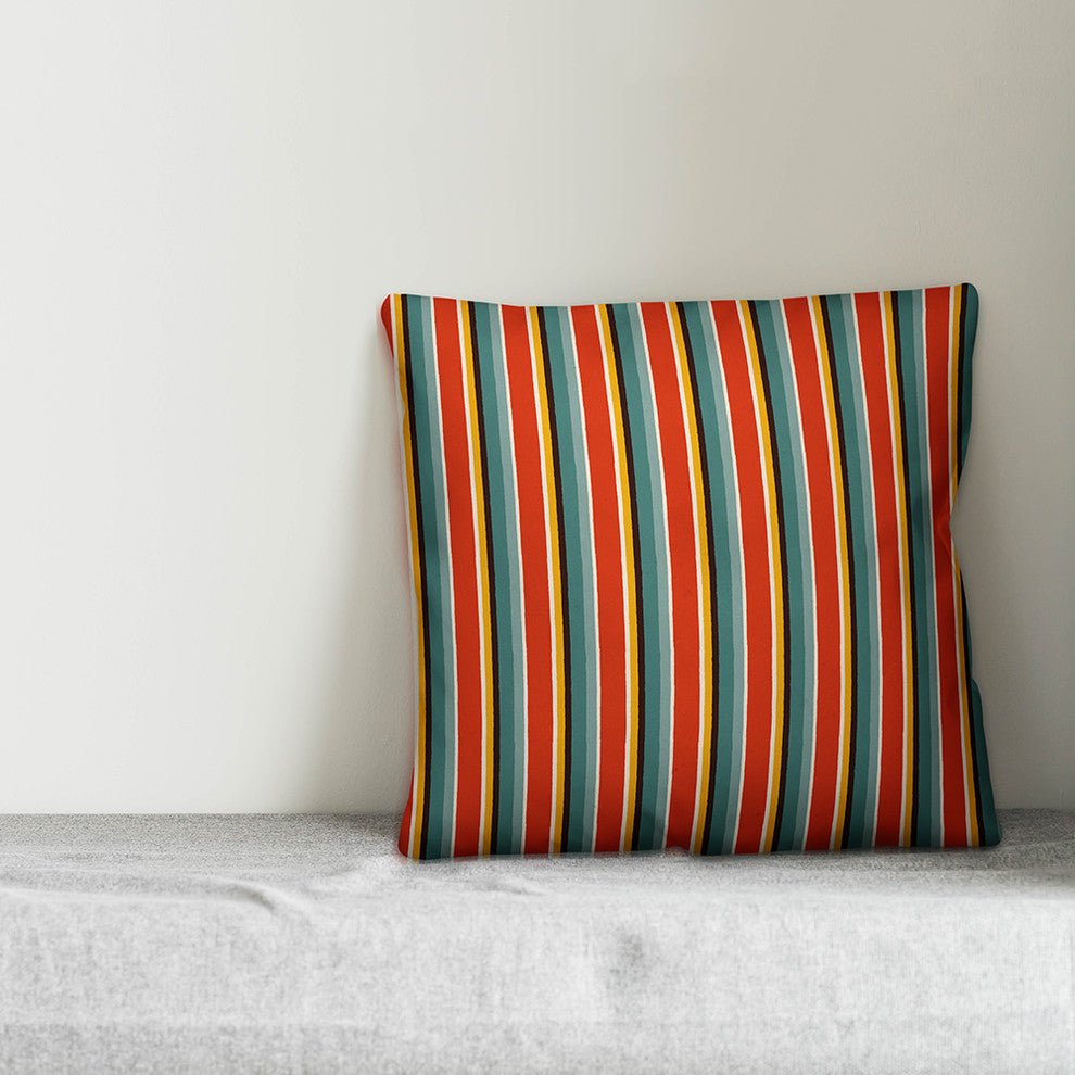 Stripes, Red Throw Pillow, 20"x20"