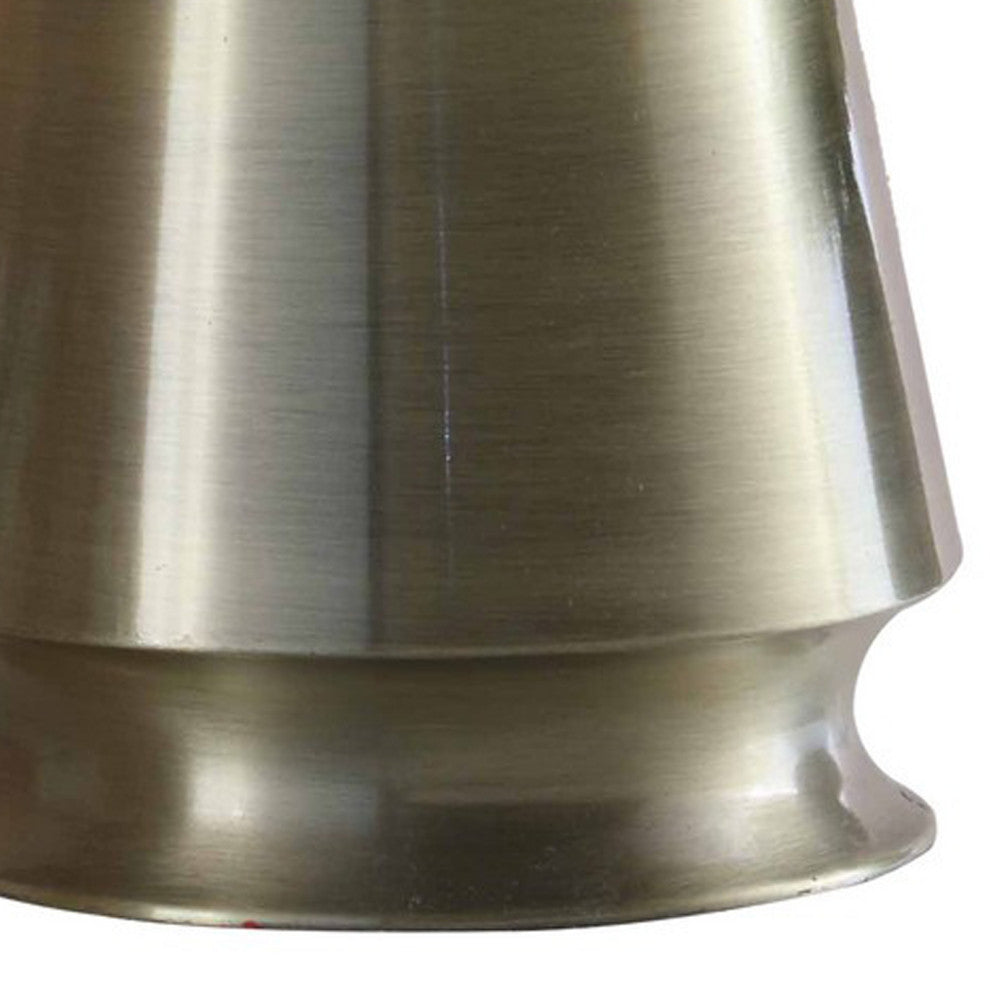 Benzara BM240331 Table Lamp With Metal Bottle Shape Base, Antique Brass