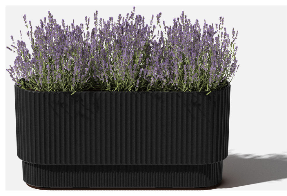 Veradek Demi Series Long 30" Planter, Black, 30 Inch, 1 Pack