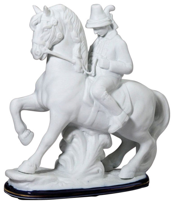 Porcelain Horse Figurine, Bisque White