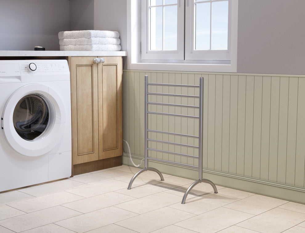 Ancona Essentia 8-Bar Freestanding Towel Warmer in Brushed Stainless Steel