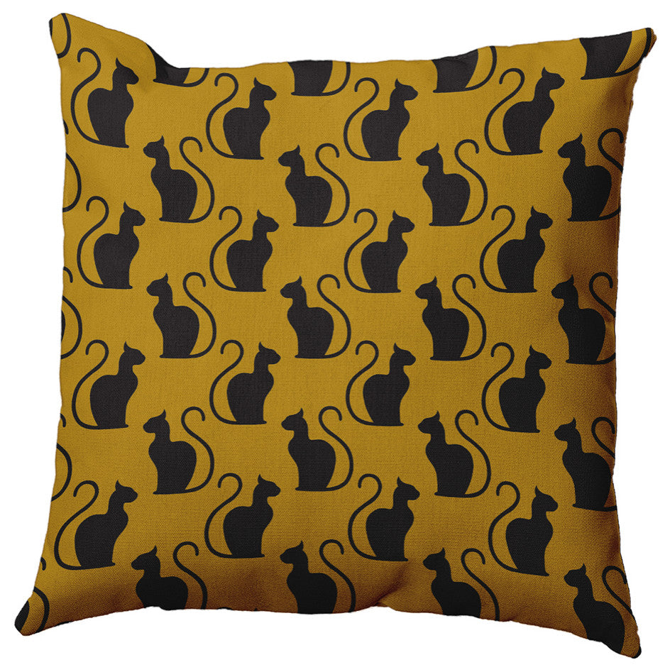 20" x 20" Spooky Cats Decorative Throw Pillow, Autumn Gold