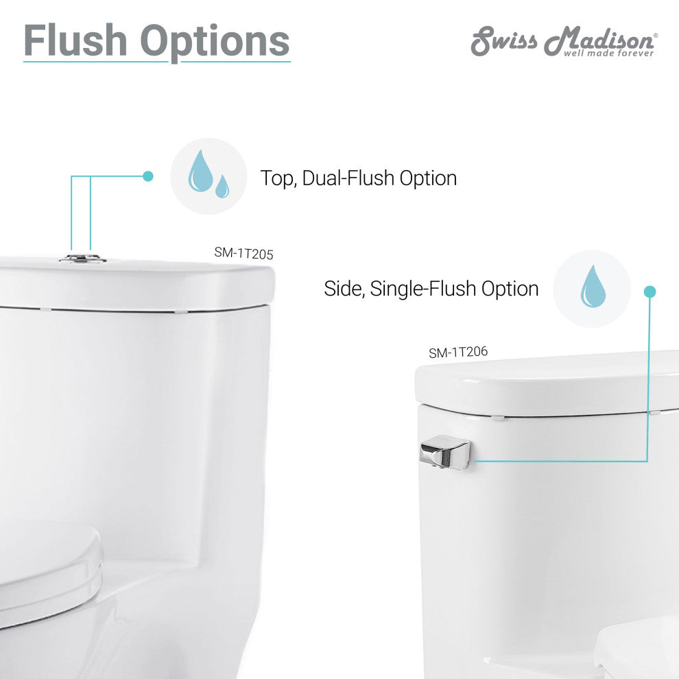 Sublime One Piece Elongated Toilet, Glossy White, Single Flush
