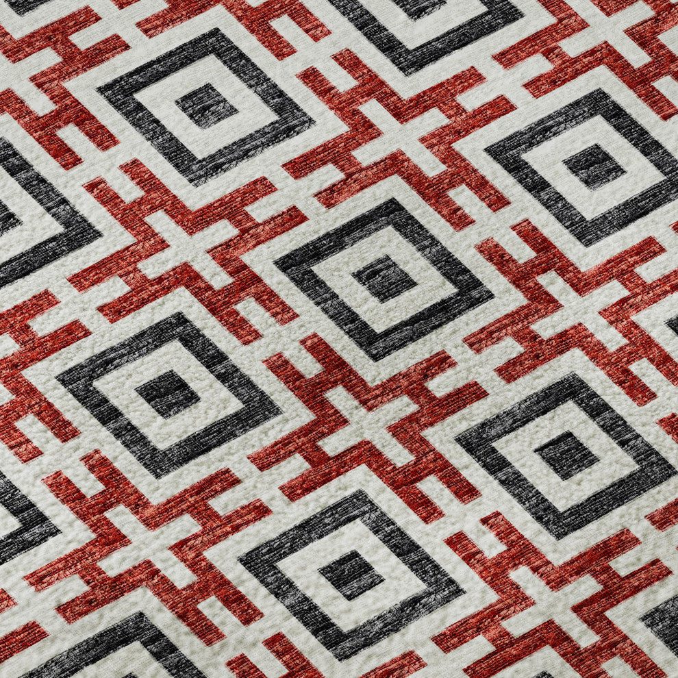Addison Premium Washable Mayfield AMF139 Red 3' x 5' Rug