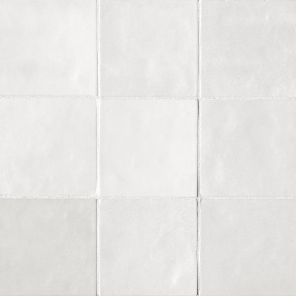 Cloe 5"x5" Artisan Ceramic Subway Tile, White