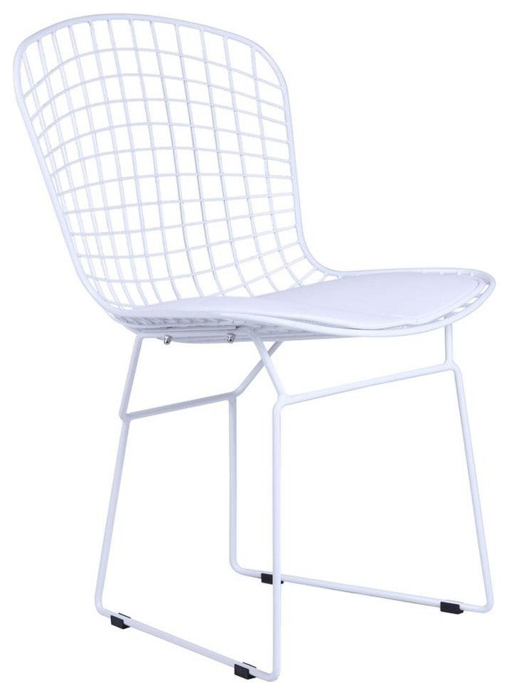 Modern Classics White Wire Side Chair, White