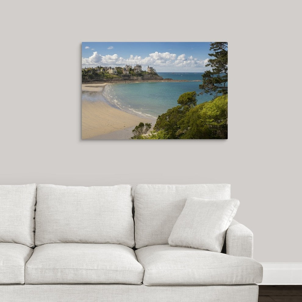 "Dinard beach in Bretagne" Wrapped Canvas Art Print, 36"x24"x1.5"