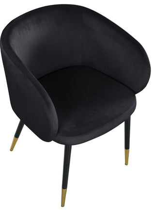 Louise Velvet Dining Chair, Black