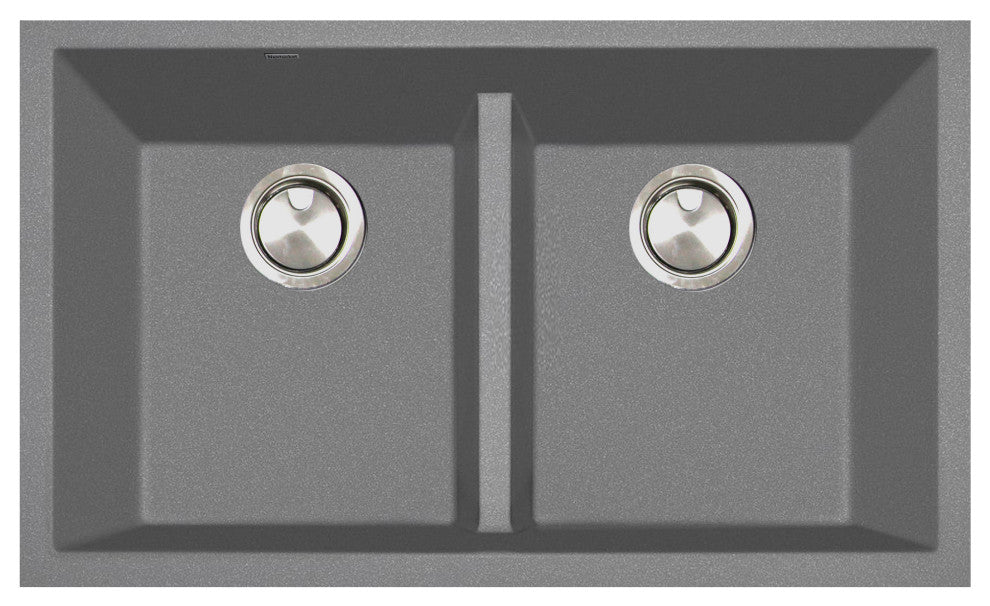 Nantucket Sinks PR5050-LDTI Low Divide 50/50 Double Bowl Undermount Granite Com