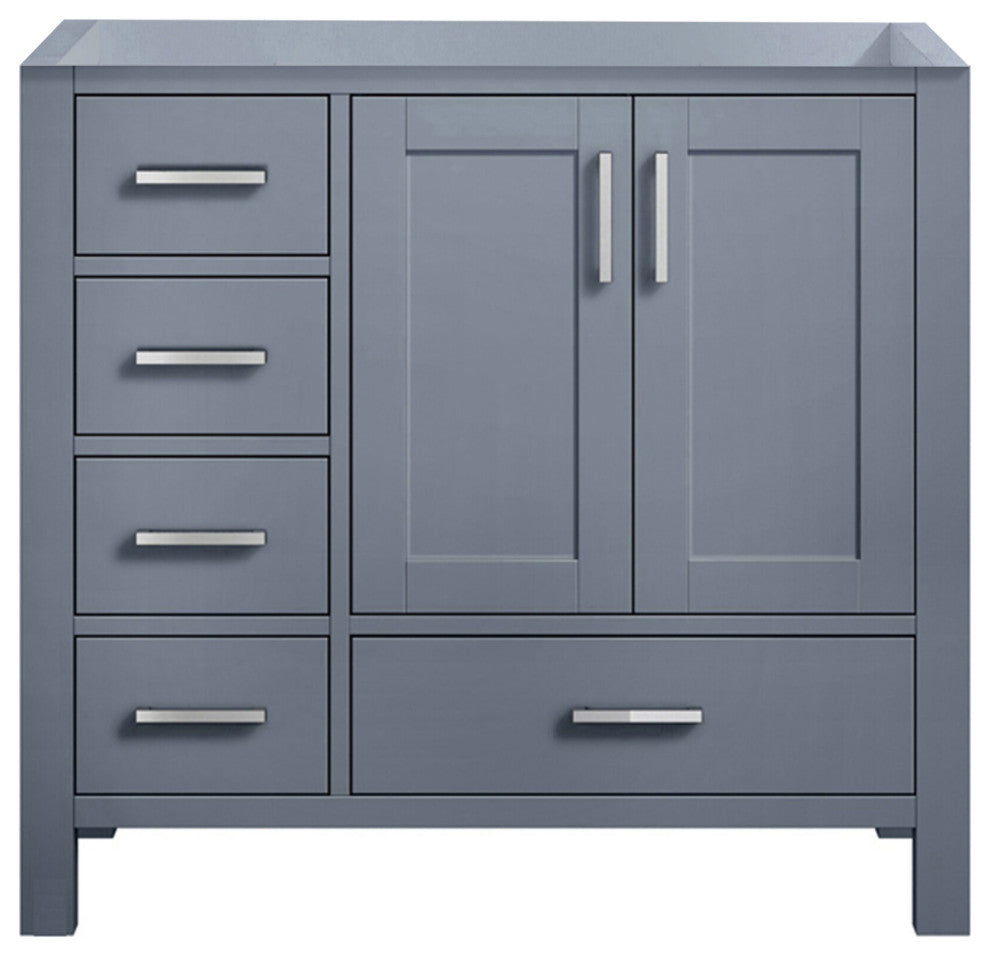 Jacques Modern Dark Grey 36" Vanity Cabinet Only - Right Version
