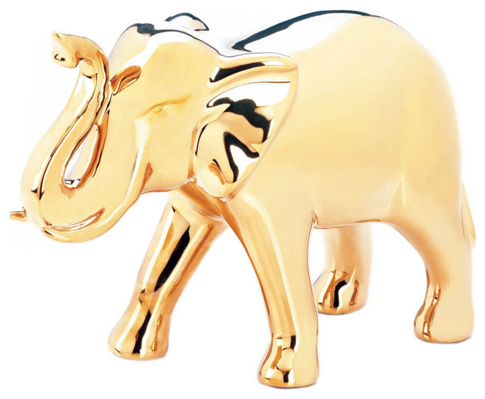 Large Golden Elephant Figure