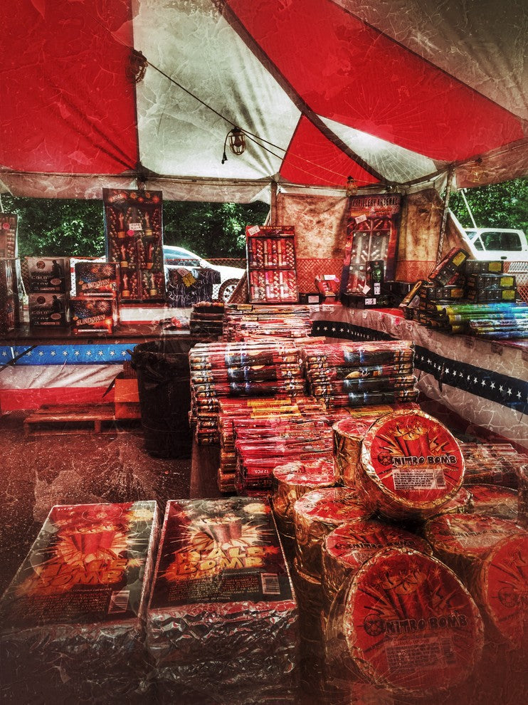 New Orleans "Firecracker Stand" Stretched Canvas Giclee, 12"x16"