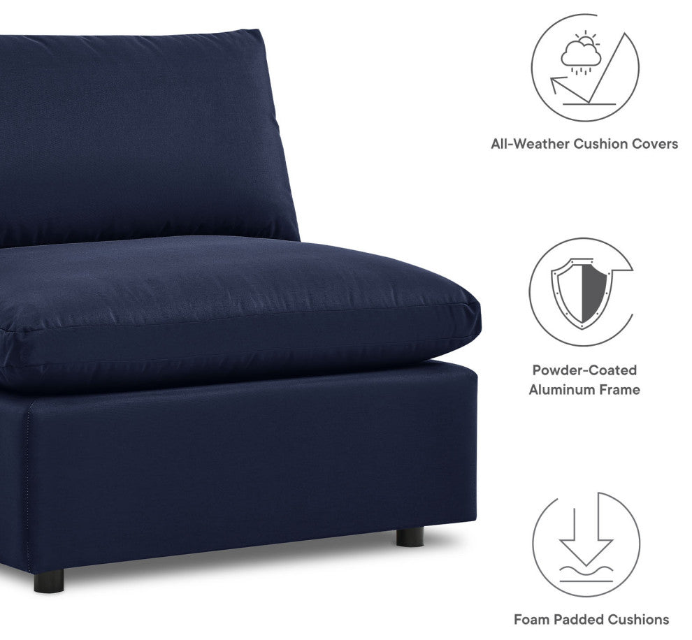 Modular Lounge Sectional Deep Sofa Set, Blue Navy, Modern, Outdoor Hospitality