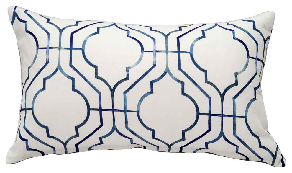 Biltmore Gate Blue Throw Pillow 12x20, with Polyfill Insert