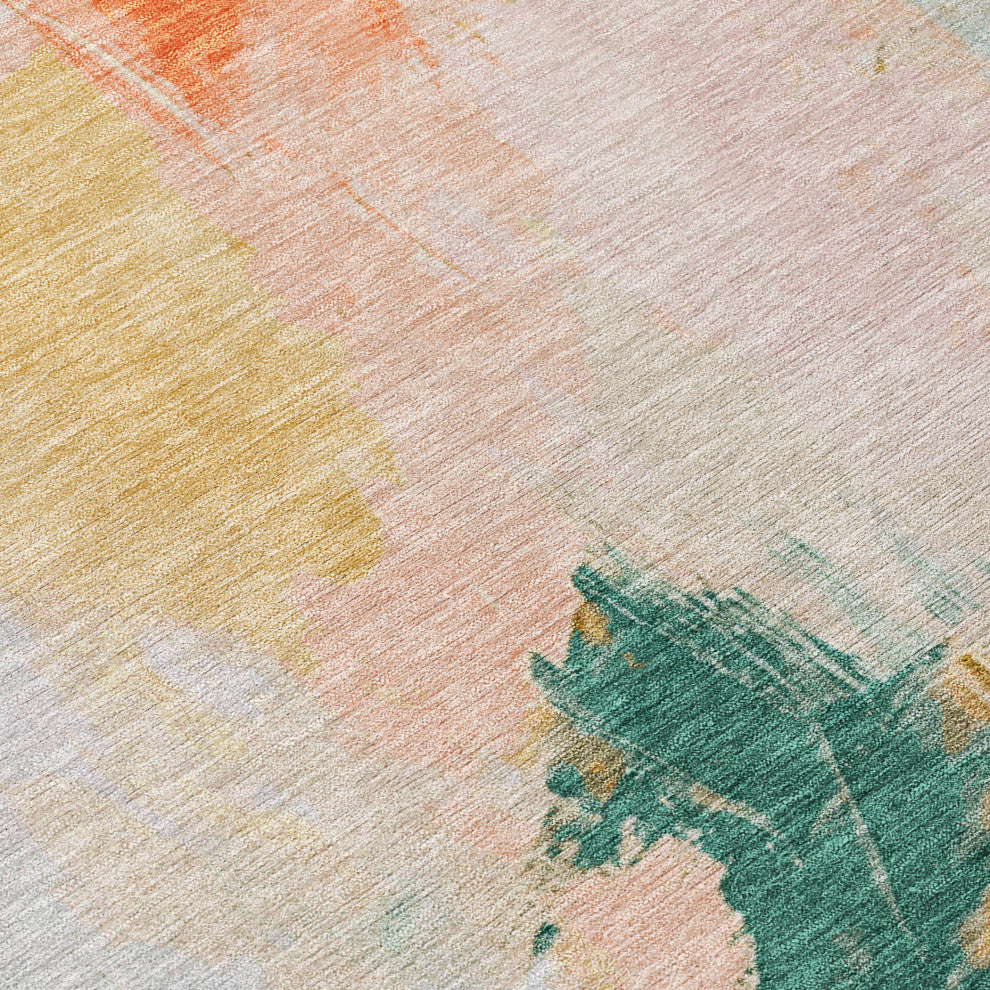 Machine Washable Indoor/Outdoor Chantille ACN1914 Peach 3' x 5' Rug