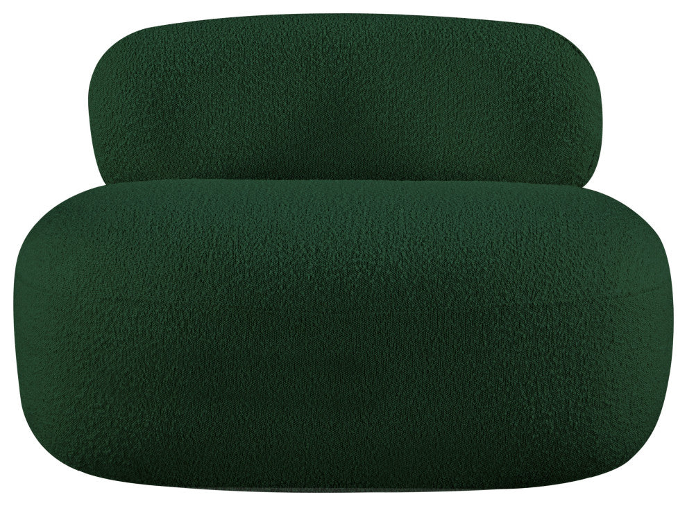 Venti Black Boucle Fabric Upholstered Set, Green, Chair