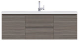 Paterno 60" Single Wall Mounted Bathroom Vanity With Sink, Gray