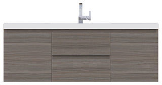 Paterno 60" Single Wall Mounted Bathroom Vanity With Sink, Gray