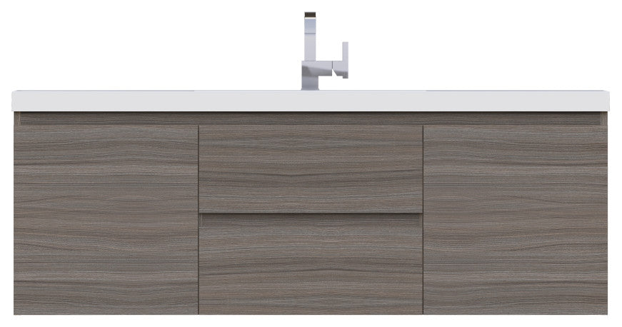 Paterno 60" Single Wall Mounted Bathroom Vanity With Sink, Gray