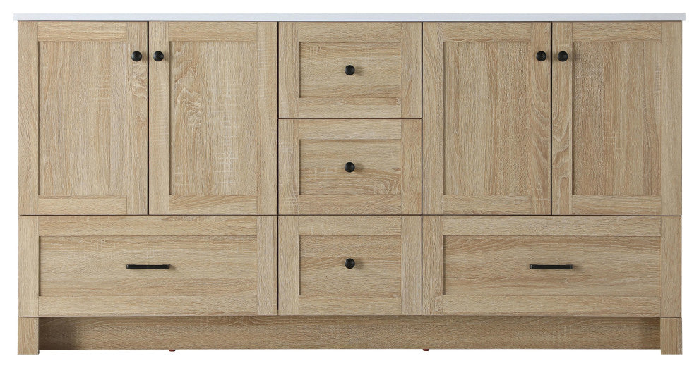 Home Living 66" Double Bathroom Vanity, Mango Wood