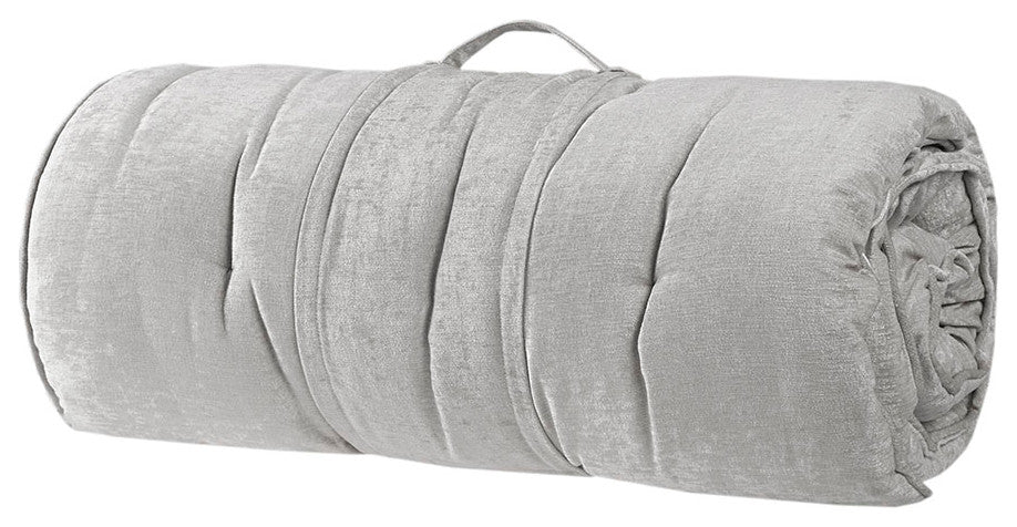 Intelligent Design Edelia Lounge Floor Pillow Cushion, Aqua Blue, Grey