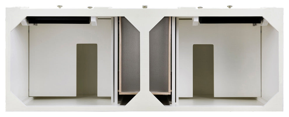 Bristol 60" Double Vanity Bright White, Carrara Marble