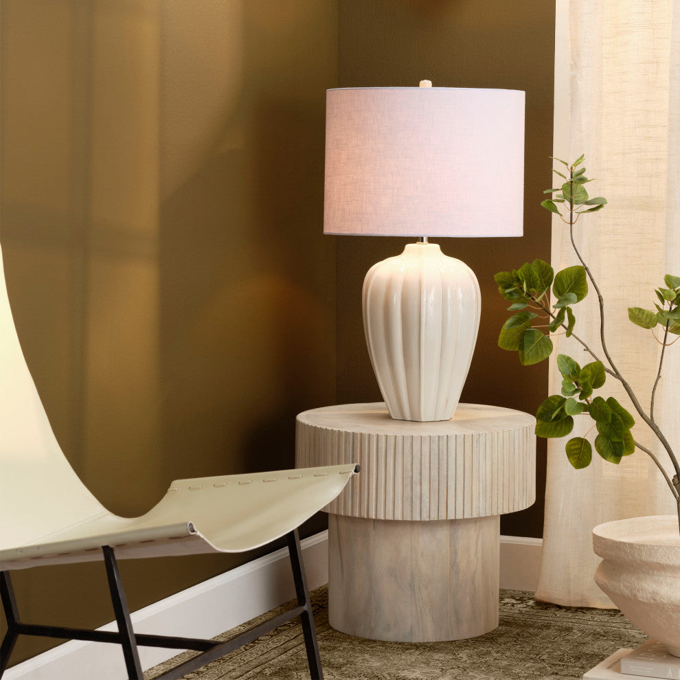 Seraphina Ceramic Table Lamp With Linen Shade