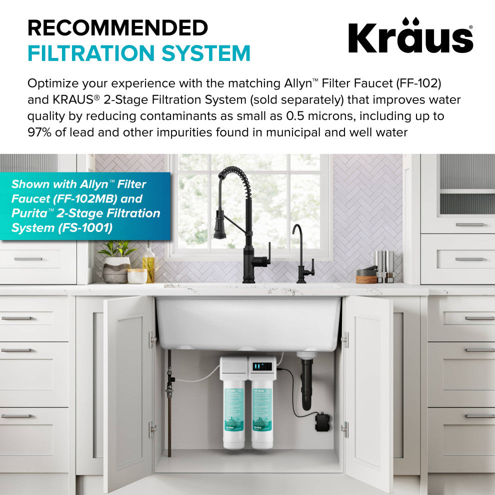 KRAUS Allyn Commercial Style 2-Function 1-Handle Pull Down Kitchen Faucet MB