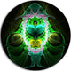 Symmetrical Fractal Heart Green, Abstract Round Wall Art, 11"