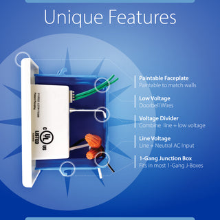 Single-Gang Electronic Door Chime Kit, Brushed Nickel Stucco Button