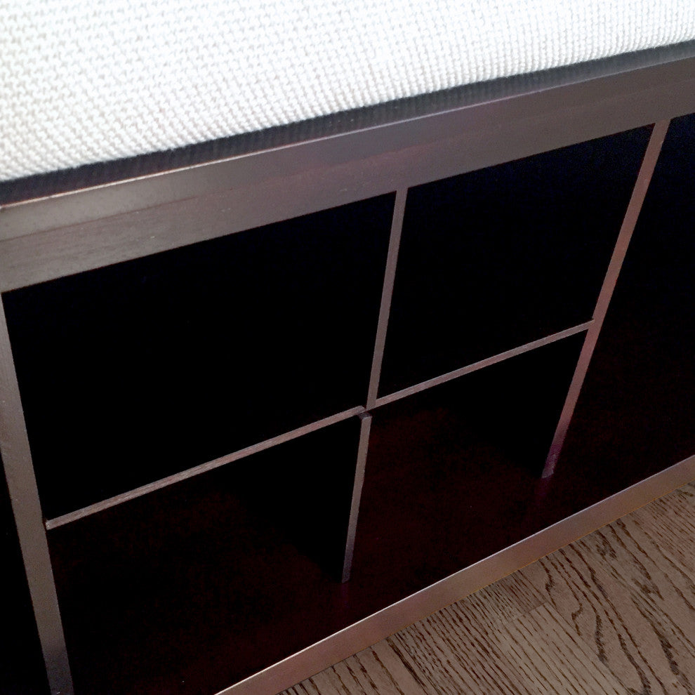 Solid Wood Entry Bench with 1 Bin and 2 Shoe Dividers, Espresso