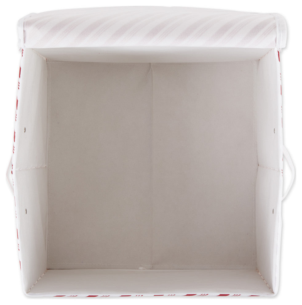 DII Holiday Candy Stripe Print Ornament Storage, Large