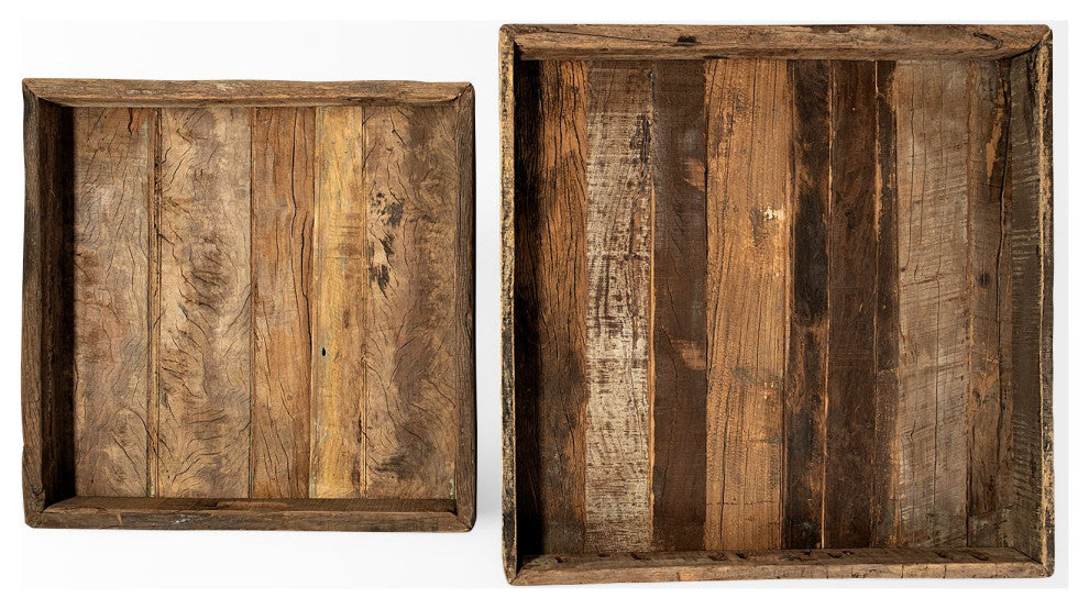 Carson Brown Reclaimed Wood Tray, Small