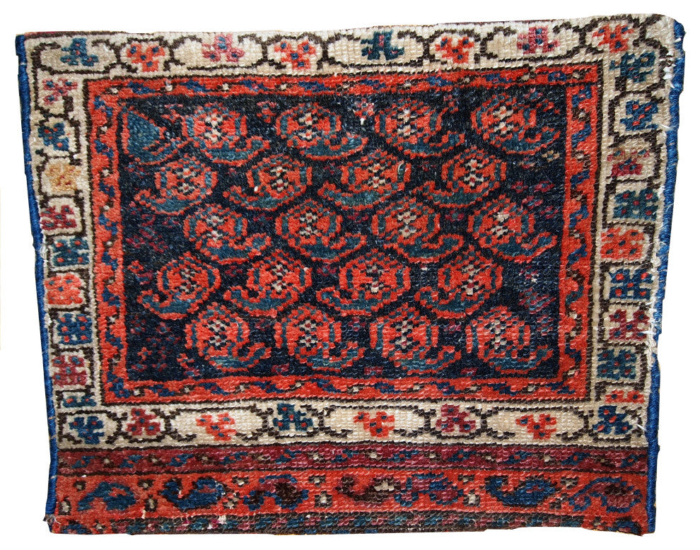 Handmade antique Persian Malayer bag face 1.2' x 1.5' ( 37cm x 46cm ) 1900s