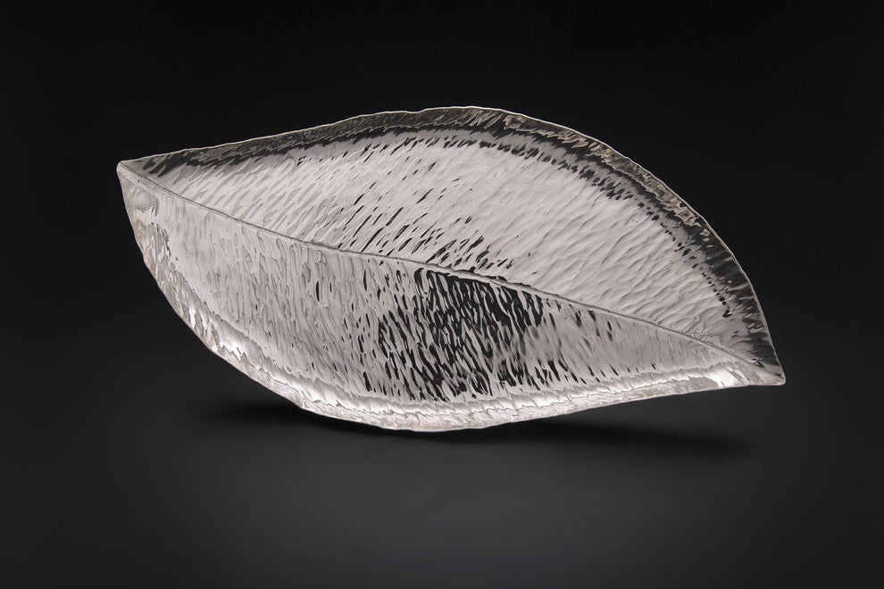 Magnolia Leaf Tray, Silver, 10"