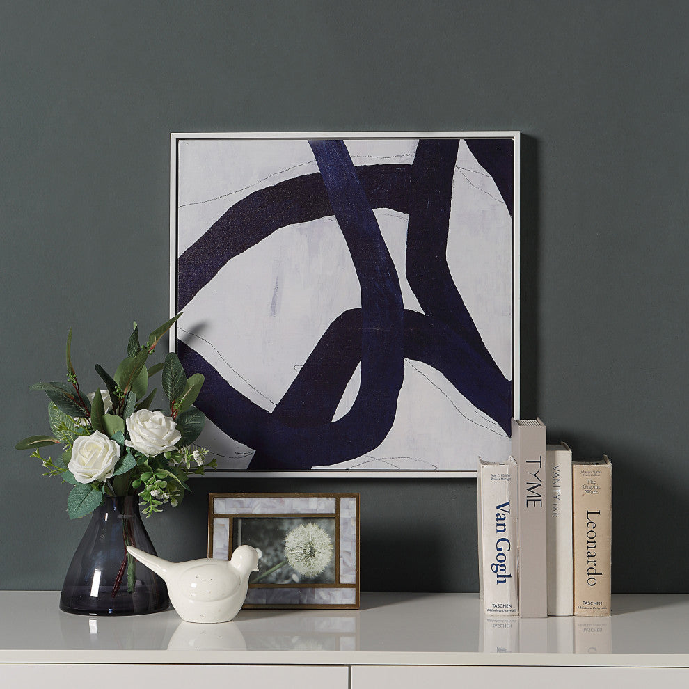 Set of 2 Abstract Wall Art, Blue
