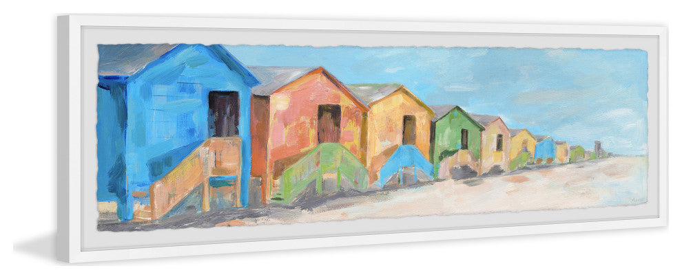 "Beach House Time" Framed Painting Print, 30x10
