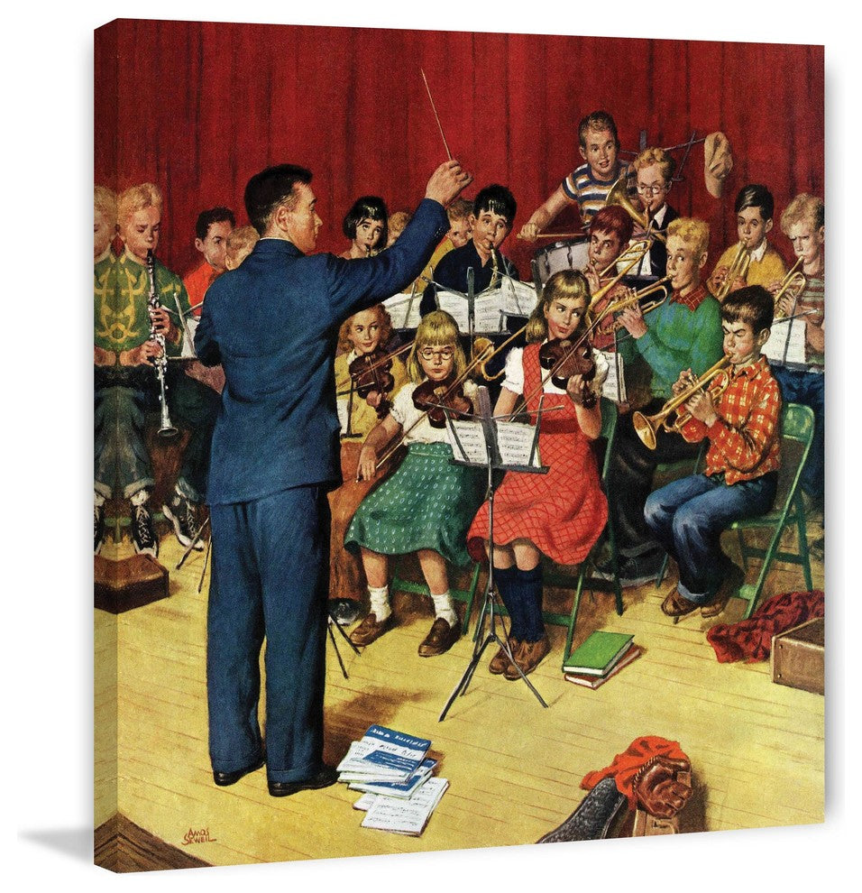 "School Orchestra" Painting Print on Canvas by Amos Sewell