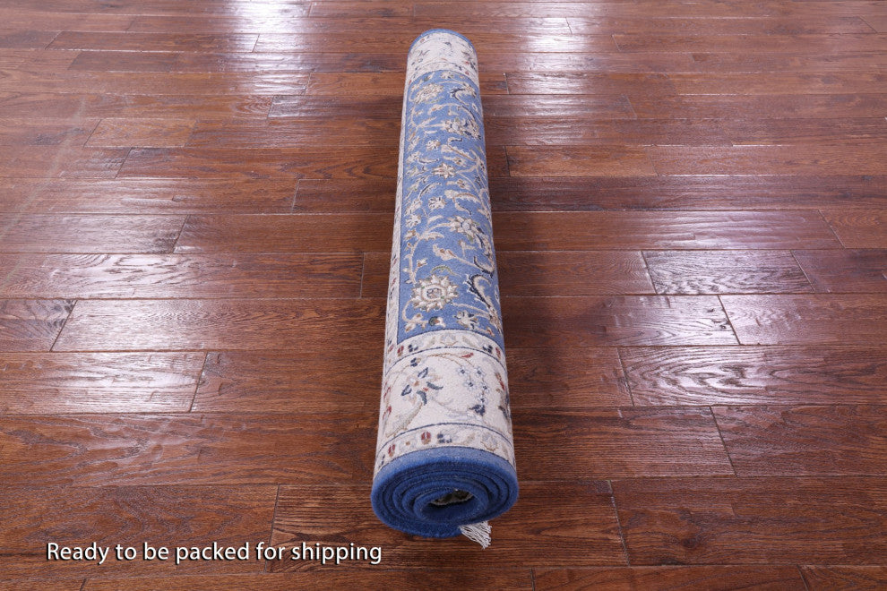 4' 1" X 6' 0" Wool and Silk Persian Nain Handmade Rug Q11627