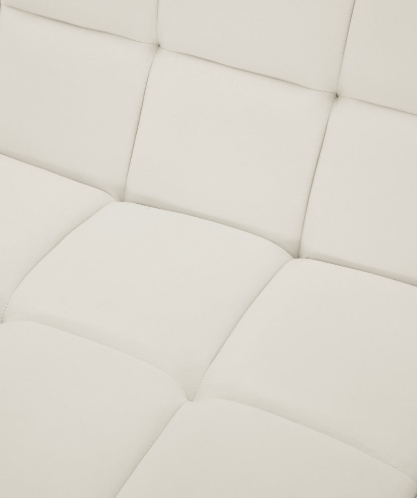 Relax Velvet Upholstered 2-Piece Modular Sofa, Cream