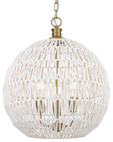 Golden Lighting 6933-3P Florence 3 Light 19"W Cage Pendant - Brushed Champagne