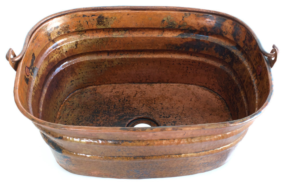Rectangular Vessel Bathroom Copper Sink